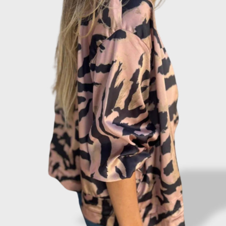 Valeria™ | Chaqueta con Cremallera y Estampado de Cebra