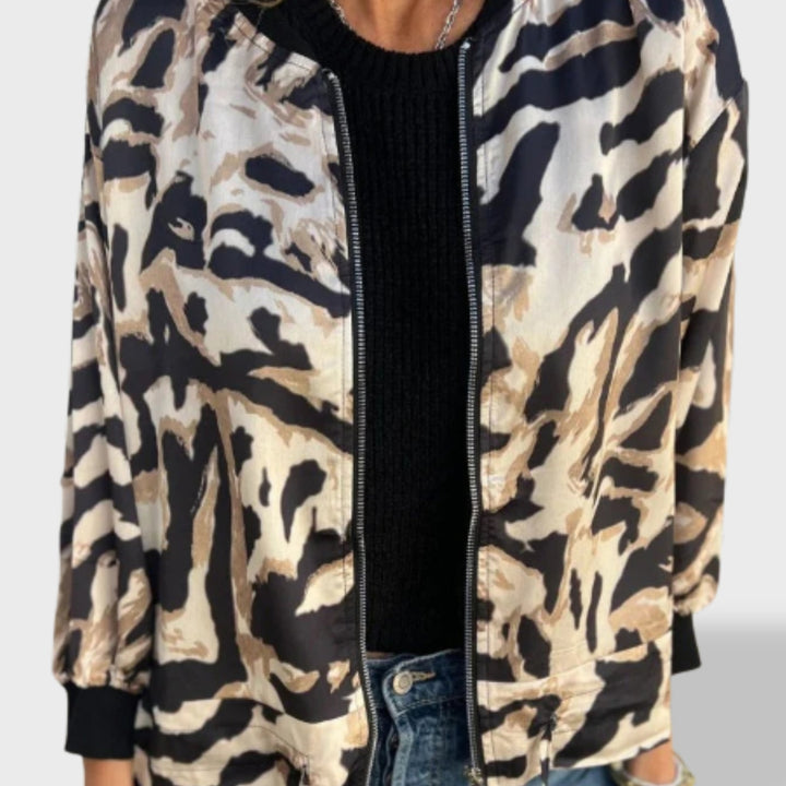 Valeria™ | Chaqueta con Cremallera y Estampado de Cebra