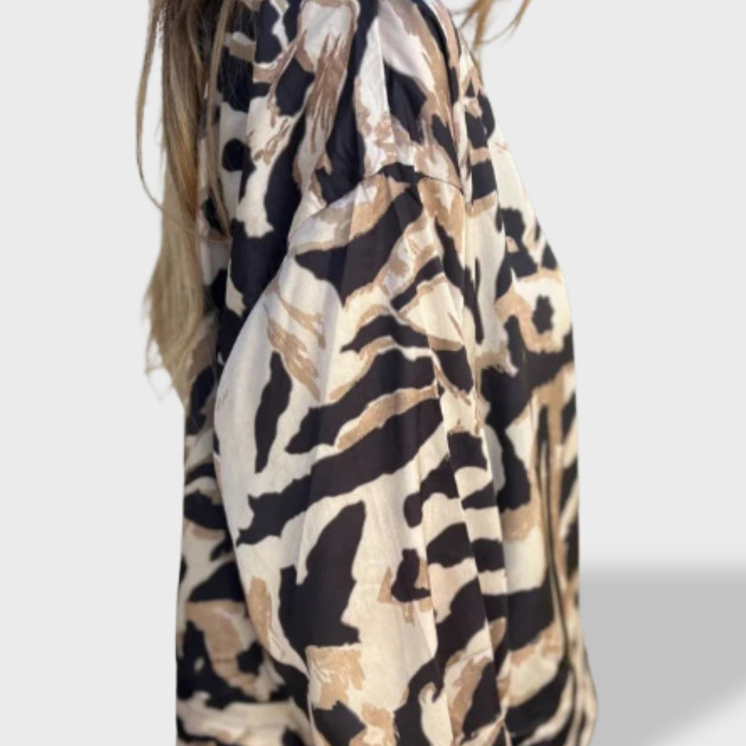 Valeria™ | Chaqueta con Cremallera y Estampado de Cebra