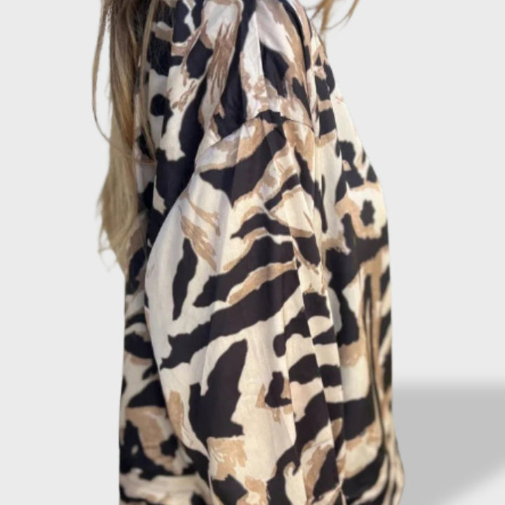 Valeria™ | Chaqueta con Cremallera y Estampado de Cebra