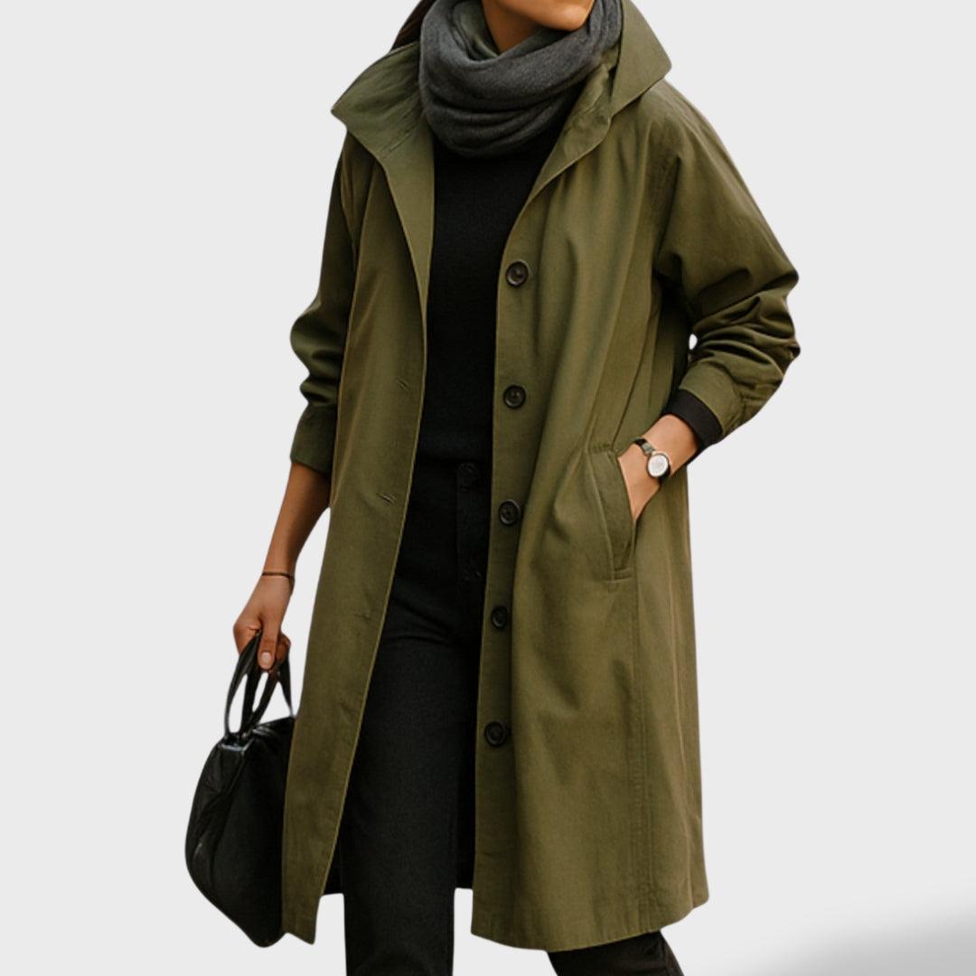 Isabela™ | Gabardina con Capucha Impermeable y Corte Atemporal
