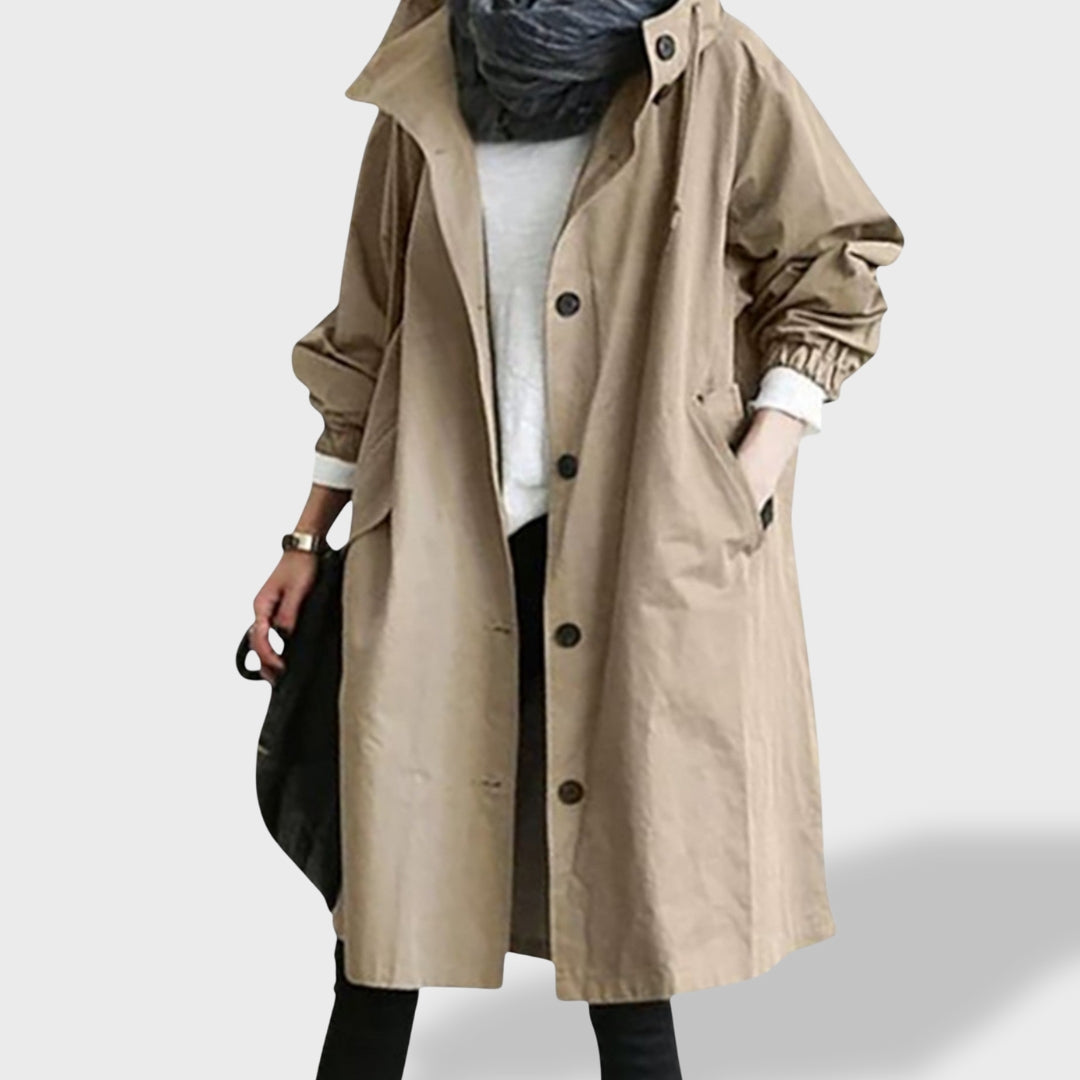 Isabela™ | Gabardina con Capucha Impermeable y Corte Atemporal