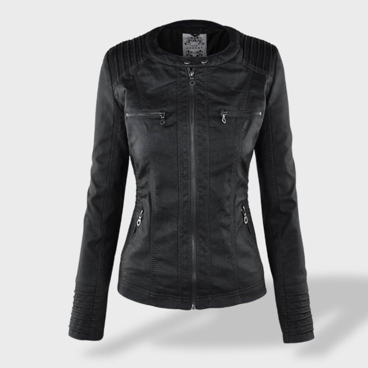 Lucía™ | Chaqueta de cuero para mujer con capucha