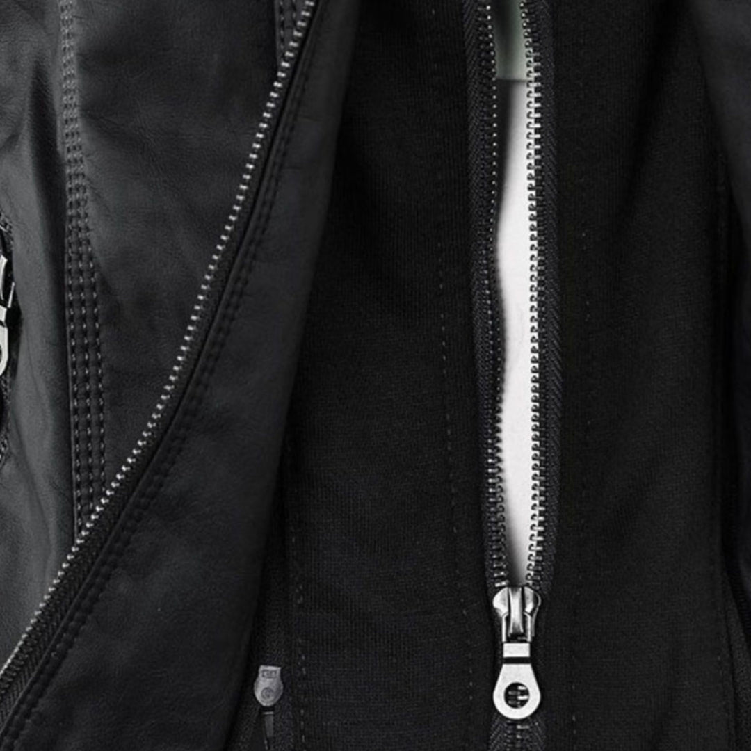 Lucía™ | Chaqueta de cuero para mujer con capucha