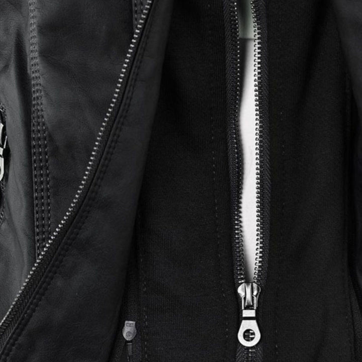 Lucía™ | Chaqueta de cuero para mujer con capucha