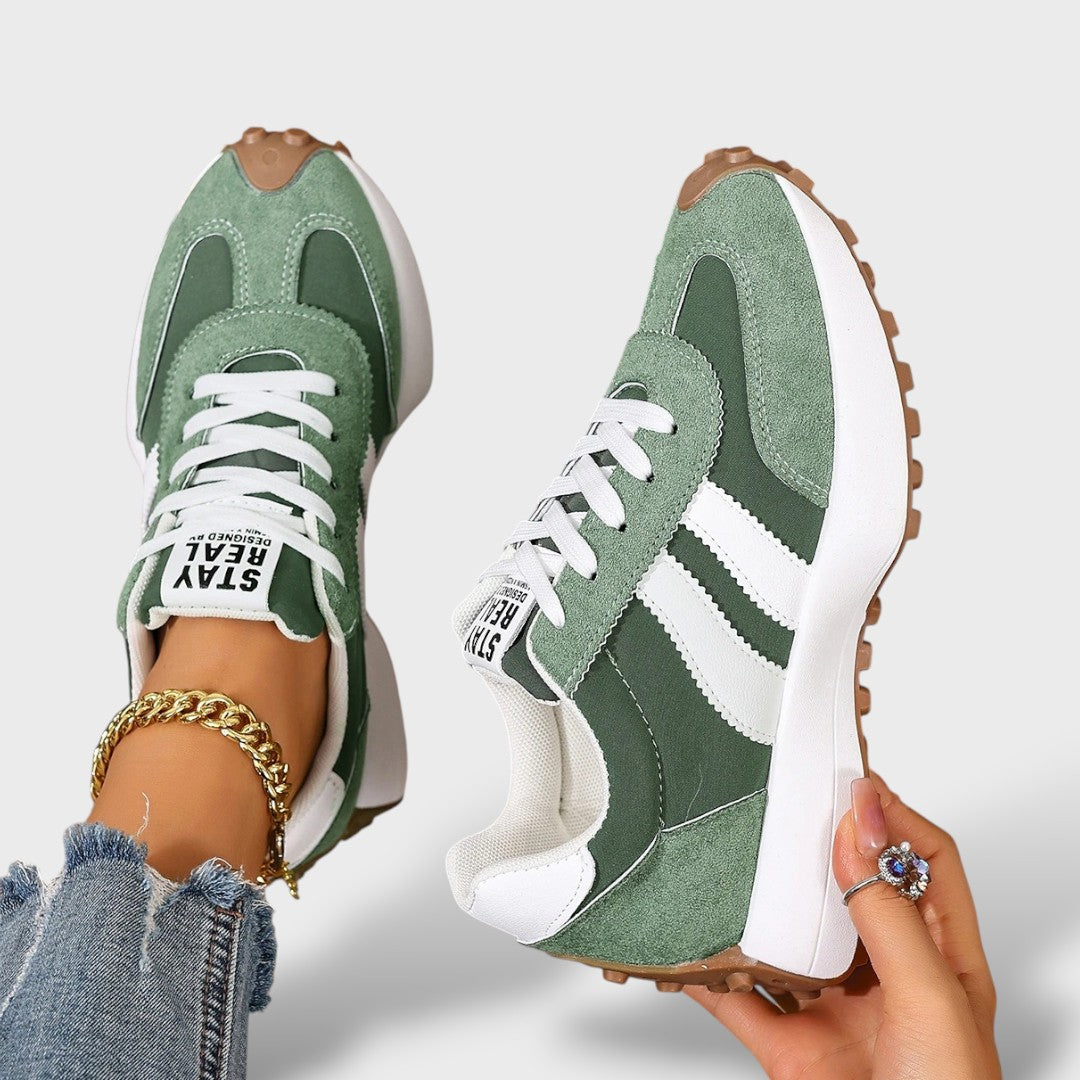 Zapatillas Ortopédicas Retro Ante Azul Mujer
