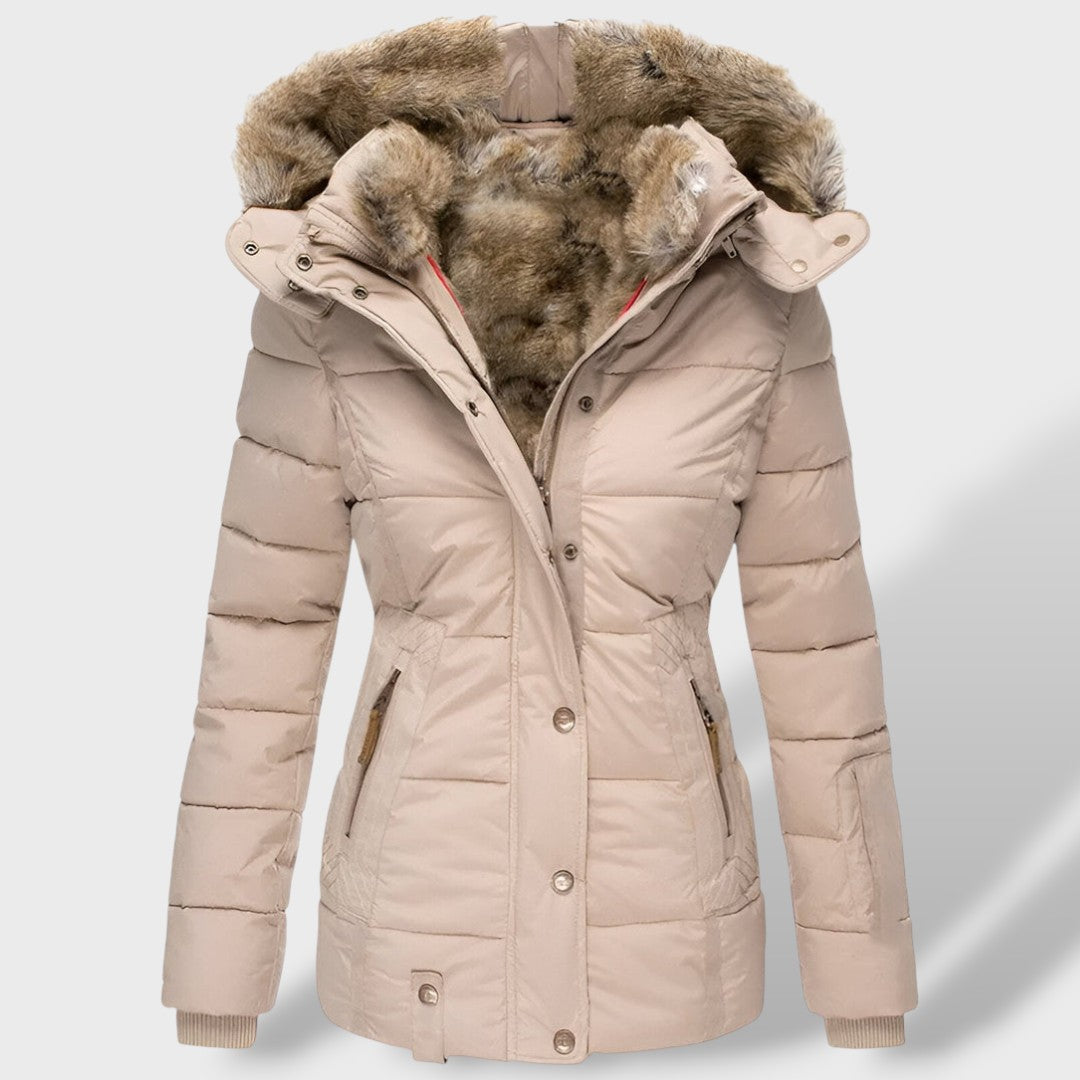 Chaqueta femenina acolchada de plumas