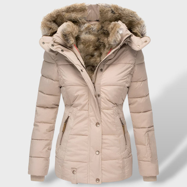 Chaqueta femenina acolchada de plumas