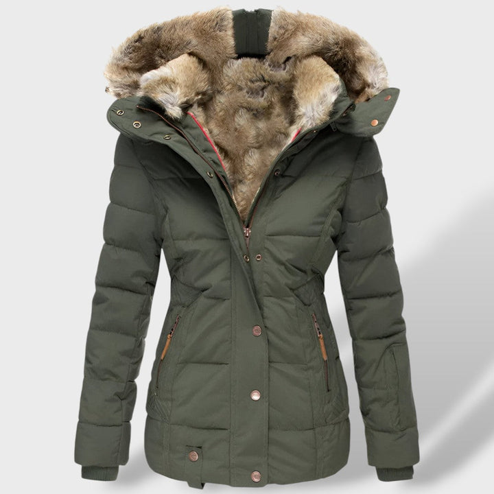 Chaqueta femenina acolchada de plumas