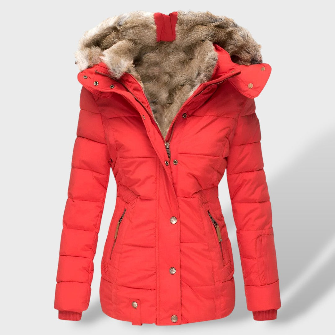 Chaqueta femenina acolchada de plumas