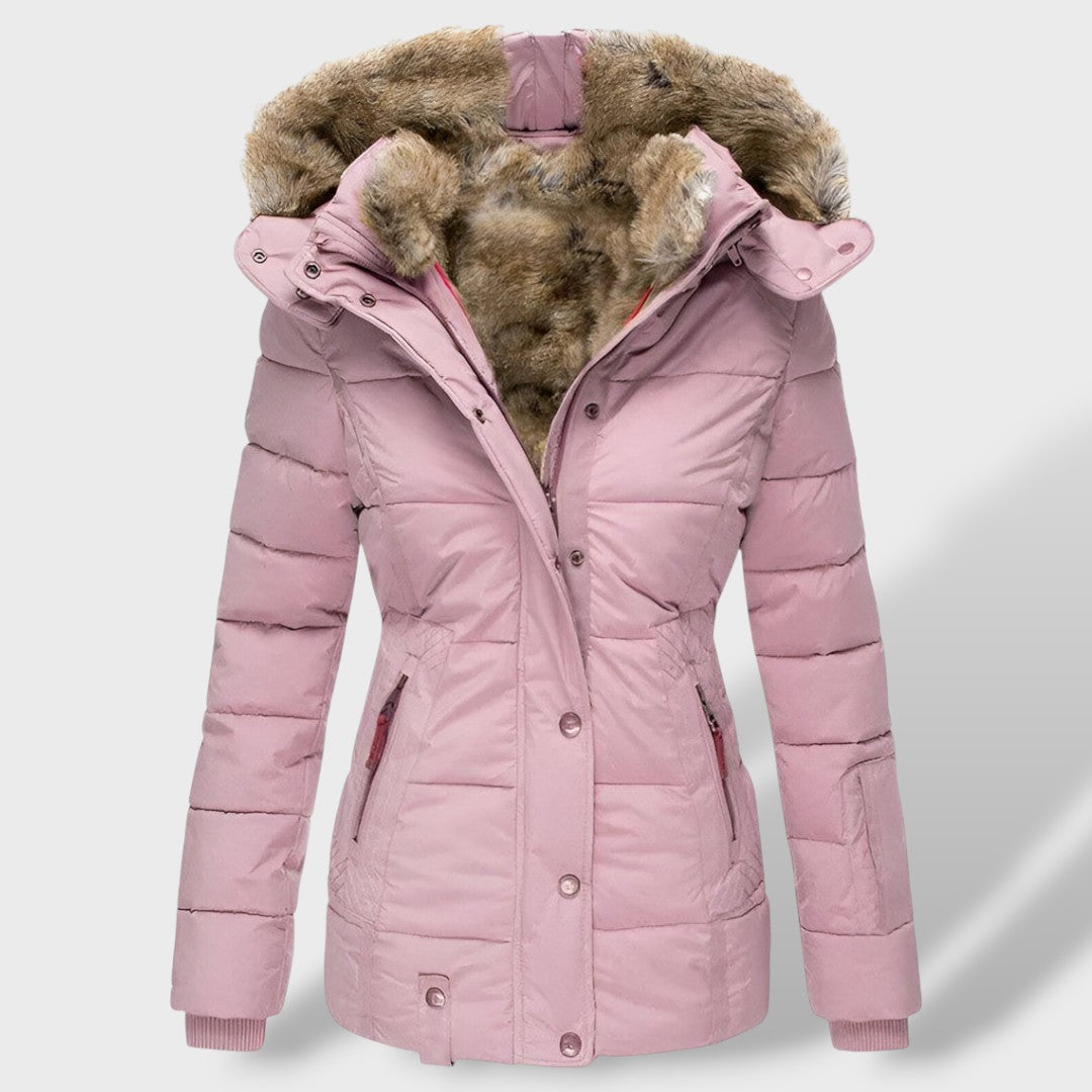 Chaqueta femenina acolchada de plumas