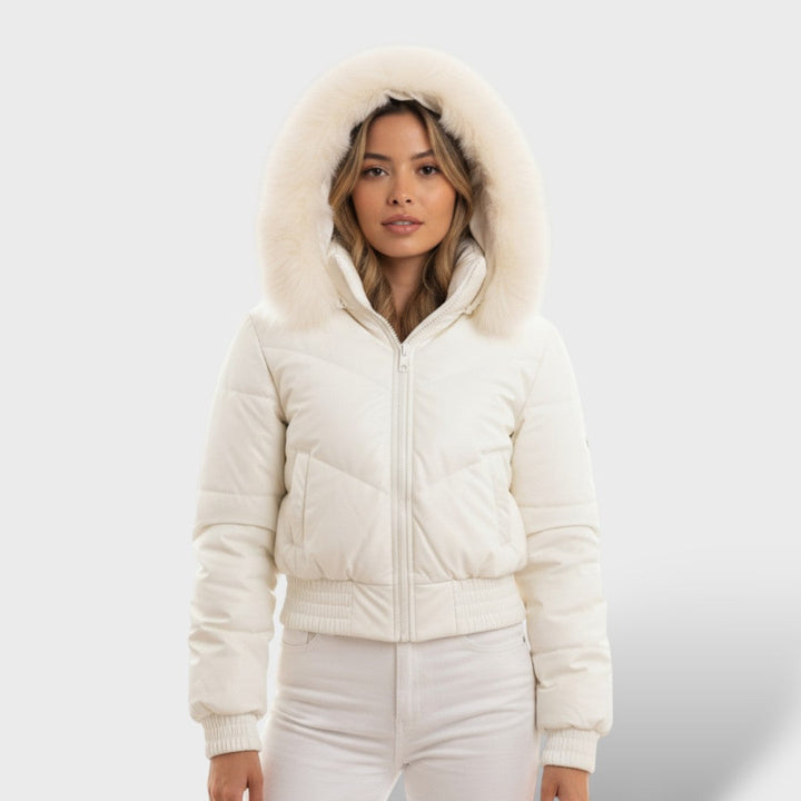 Chaqueta acolchada corta con capucha