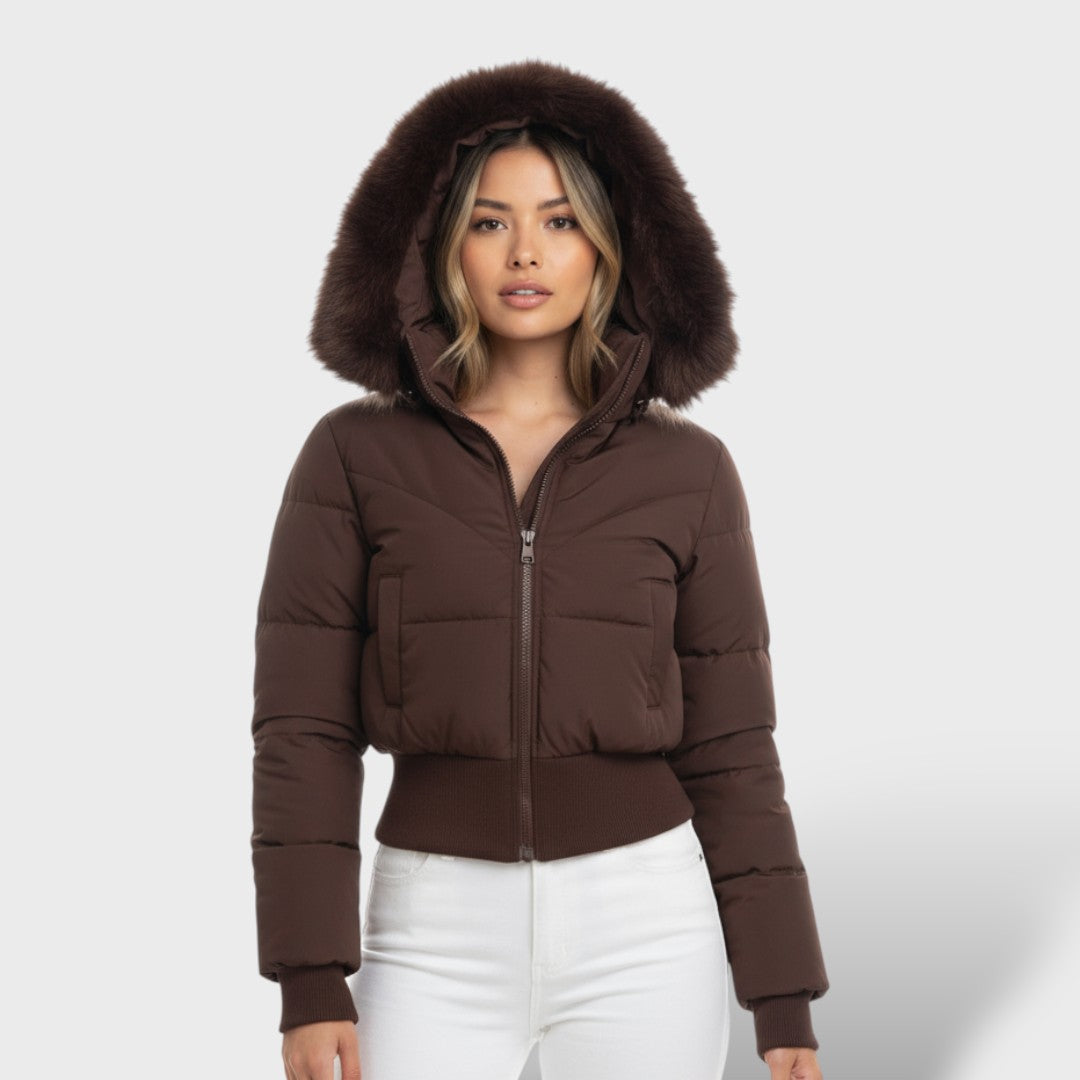 Chaqueta acolchada corta con capucha