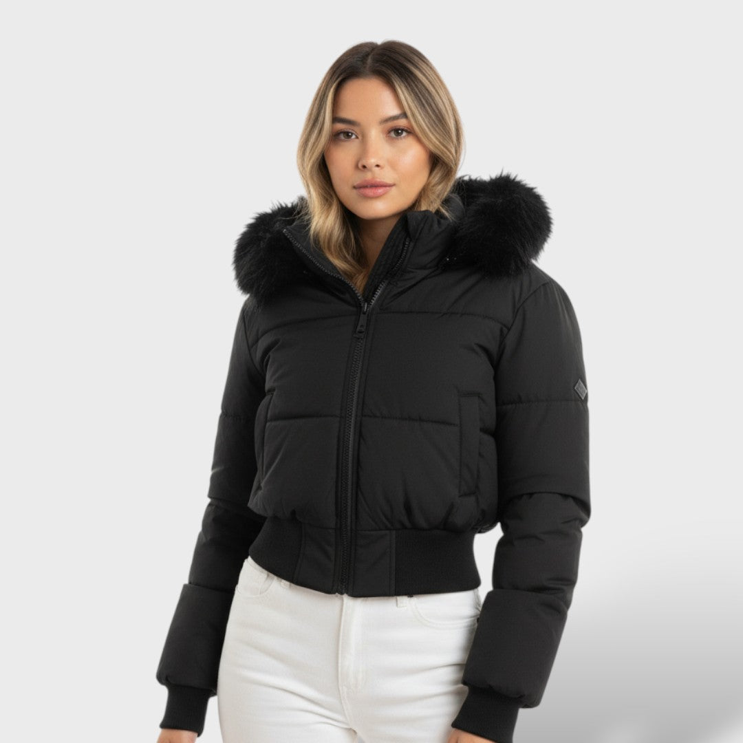 Chaqueta acolchada corta con capucha