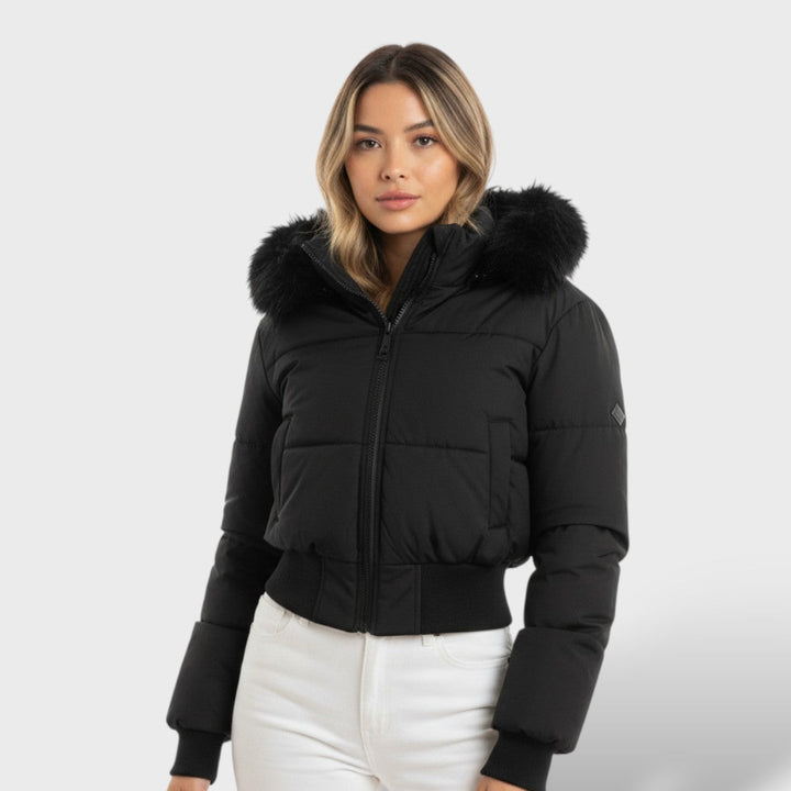 Chaqueta acolchada corta con capucha