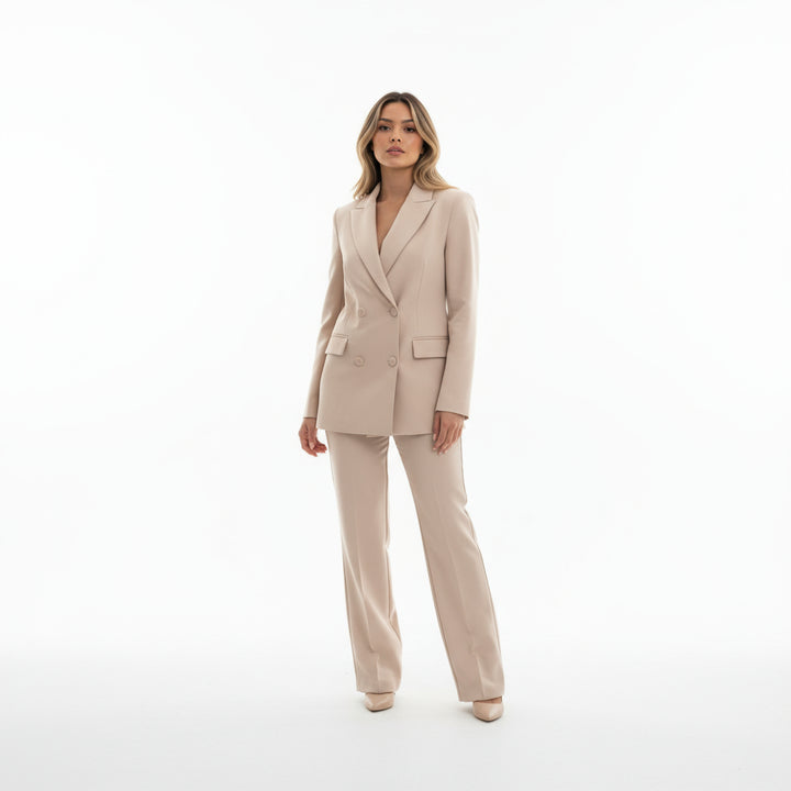 Conjunto Elegante Mujer Blazer y Pantalón de Corte Recto