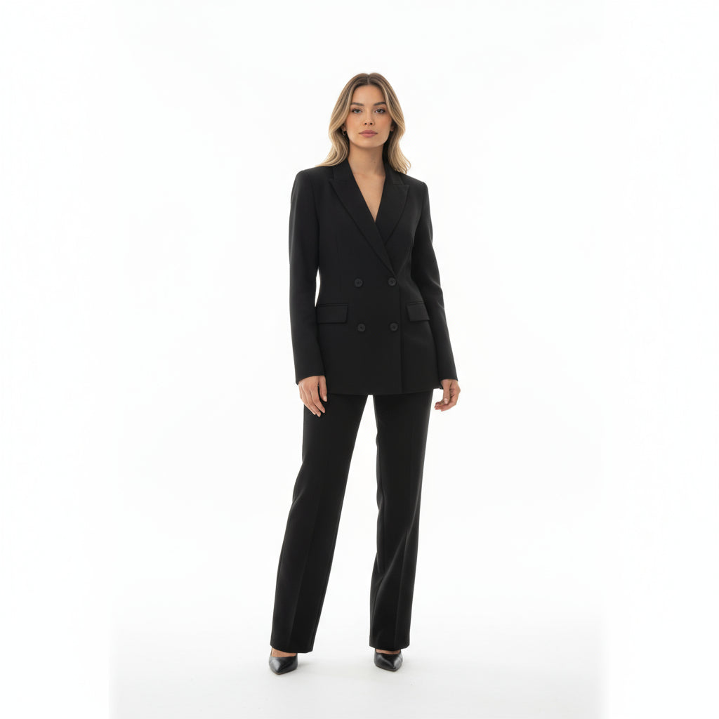 Conjunto Elegante Mujer Blazer y Pantalón de Corte Recto