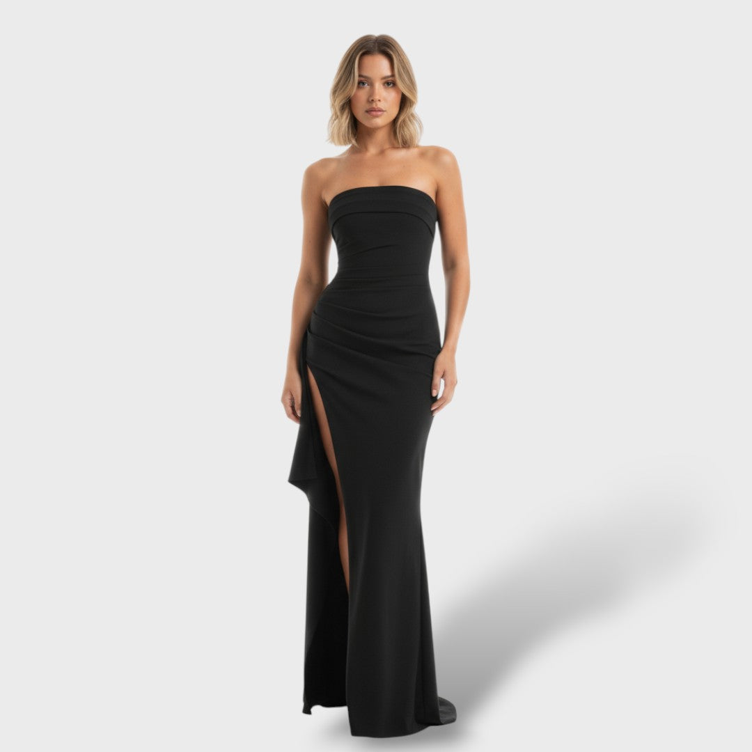 Vestido Largo Elegante Sin Hombros