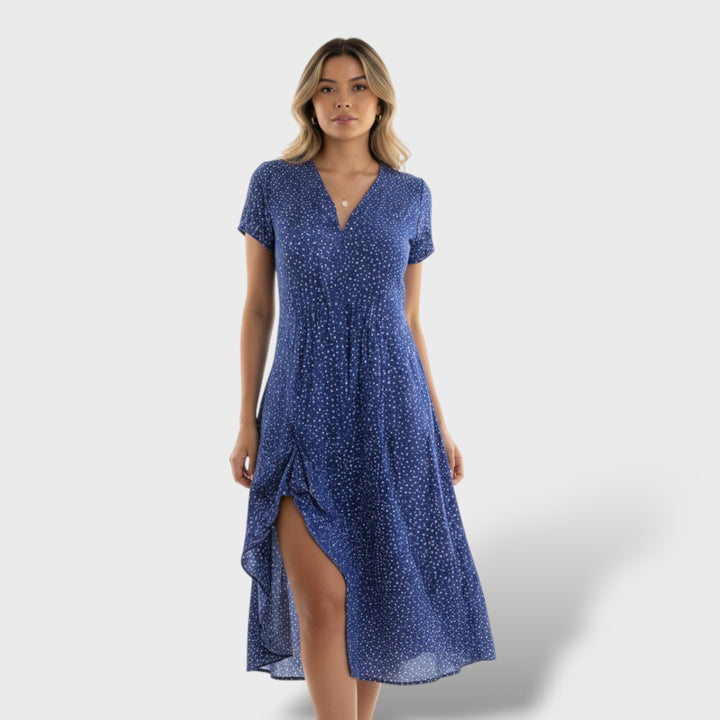 Vestido camisero midi mujer elegante