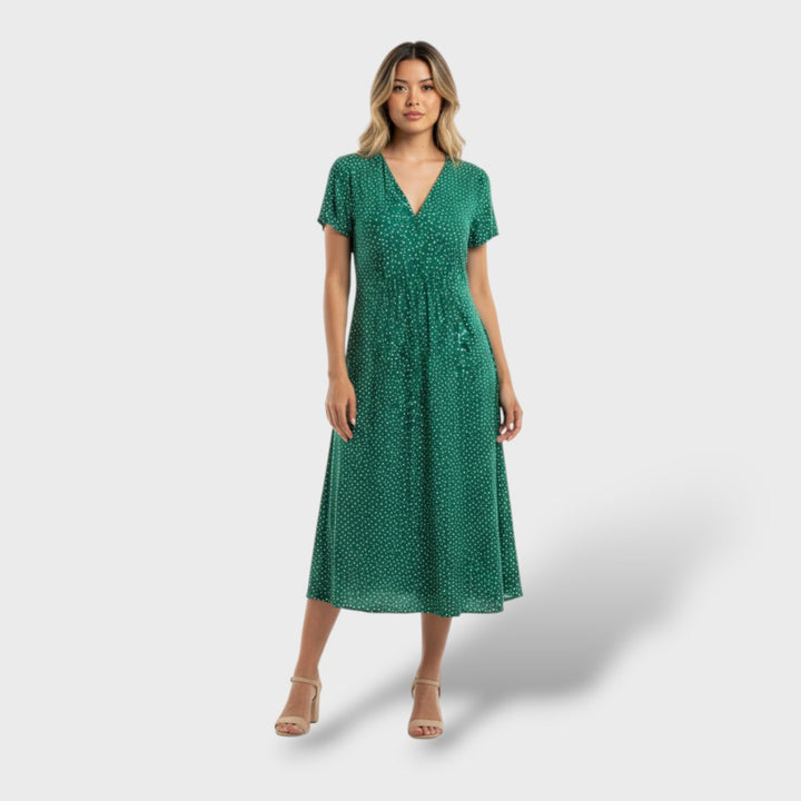 Vestido camisero midi mujer elegante