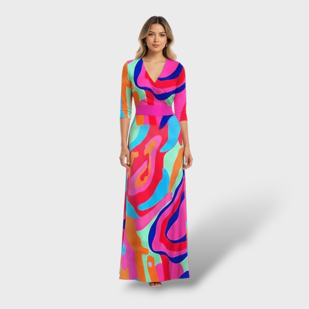 Vestido largo elegante floral de lujo