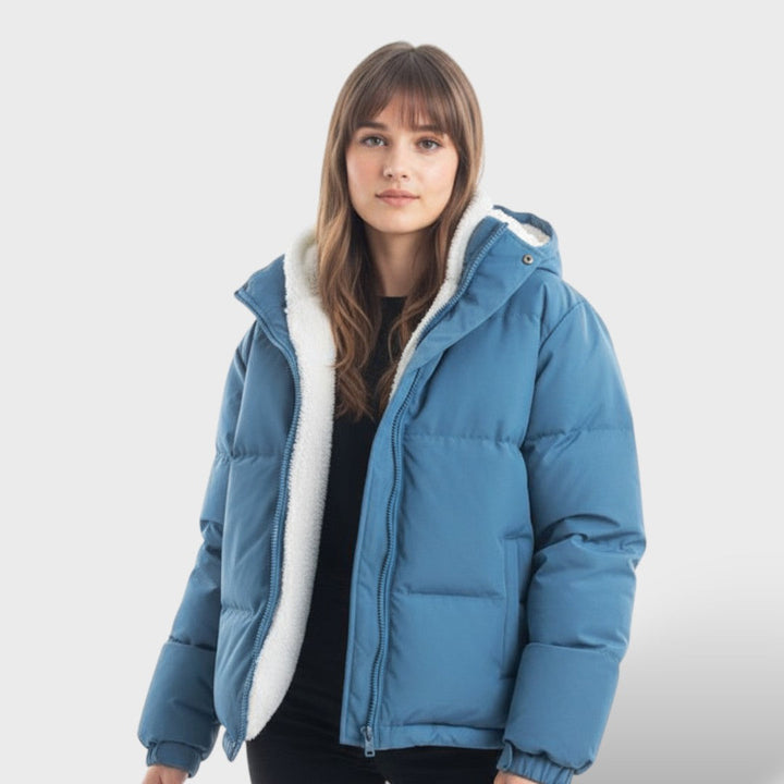 Chaqueta de invierno cálida para mujeres con cremallera