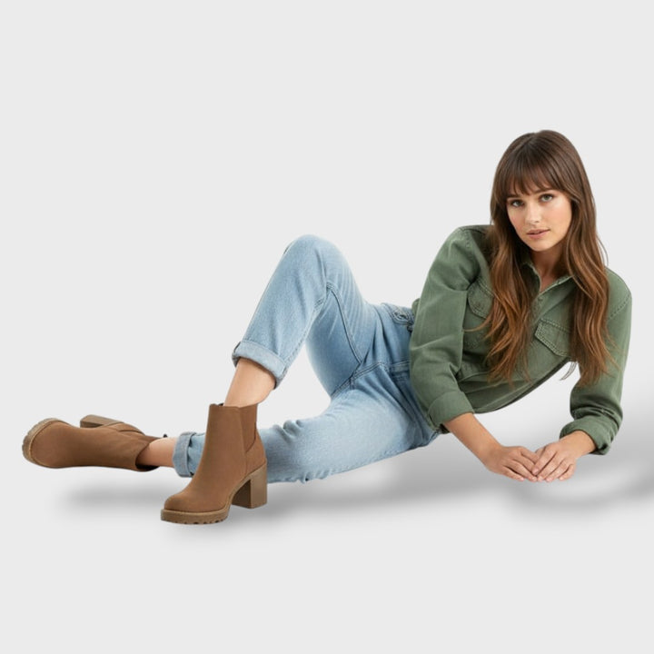 Botines de Tacón Bloque Clásicos Mujer