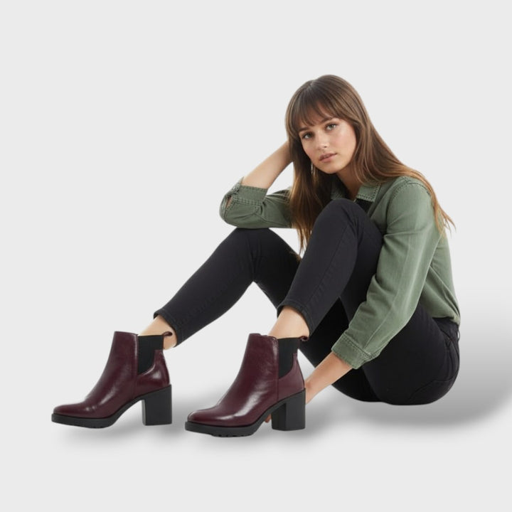 Botines de Tacón Bloque Clásicos Mujer