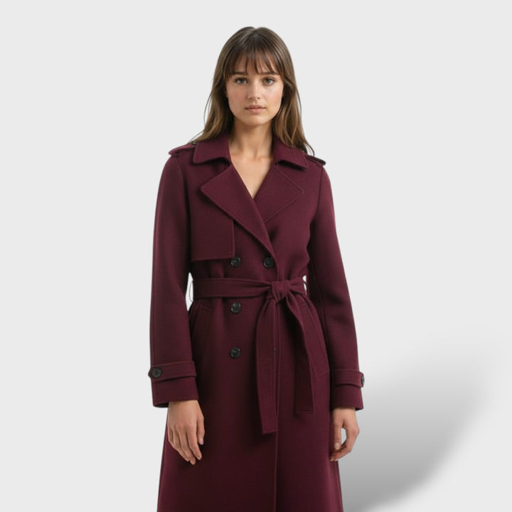 Abrigo Largo Elegante Mujer Invierno