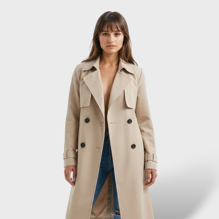 Abrigo Trench Largo Elegante para Damas