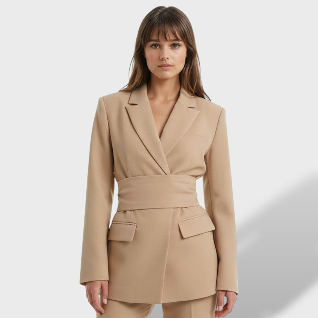 Blazer Mujer Cinturón Entallado Chic