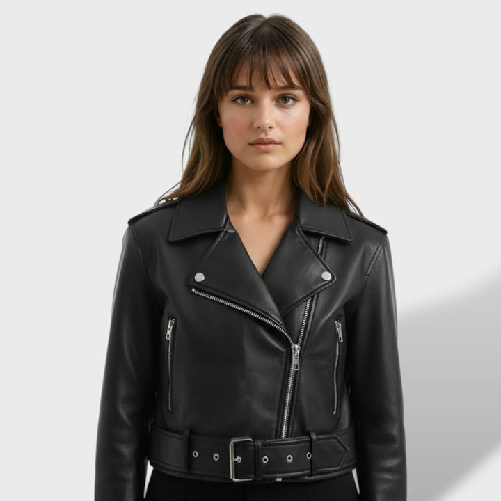 Cazadora de Polipiel Mujer Oversize
