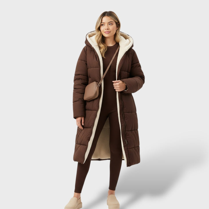 Abrigo reversible negro mujer invierno