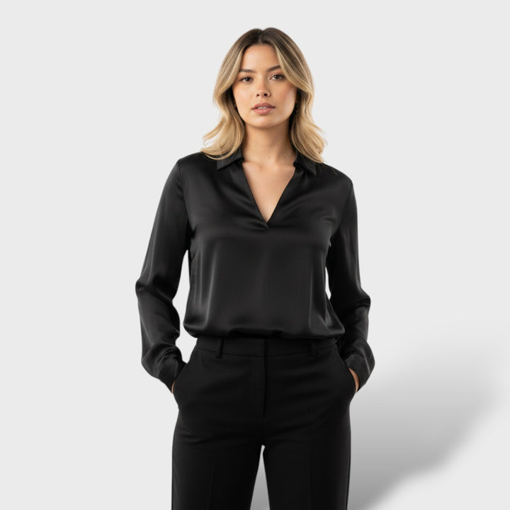 Blusa de satén elegante mujer