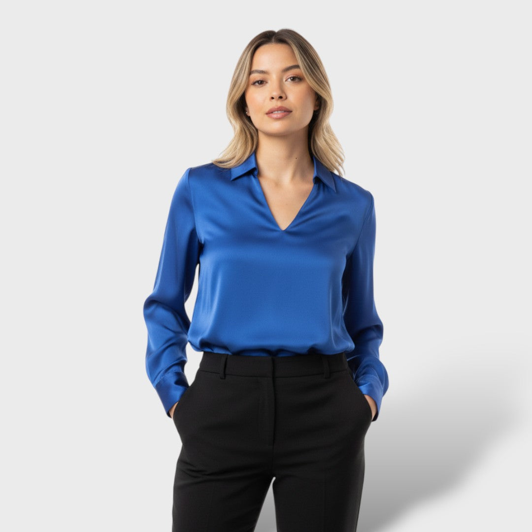 Blusa de satén elegante mujer
