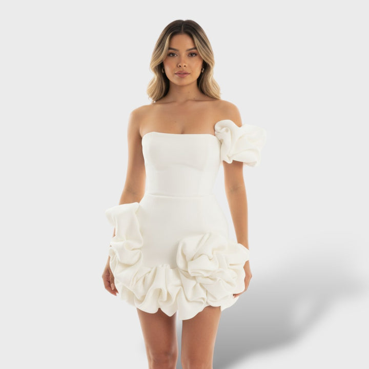 Vestido Mini Elegante Volantes