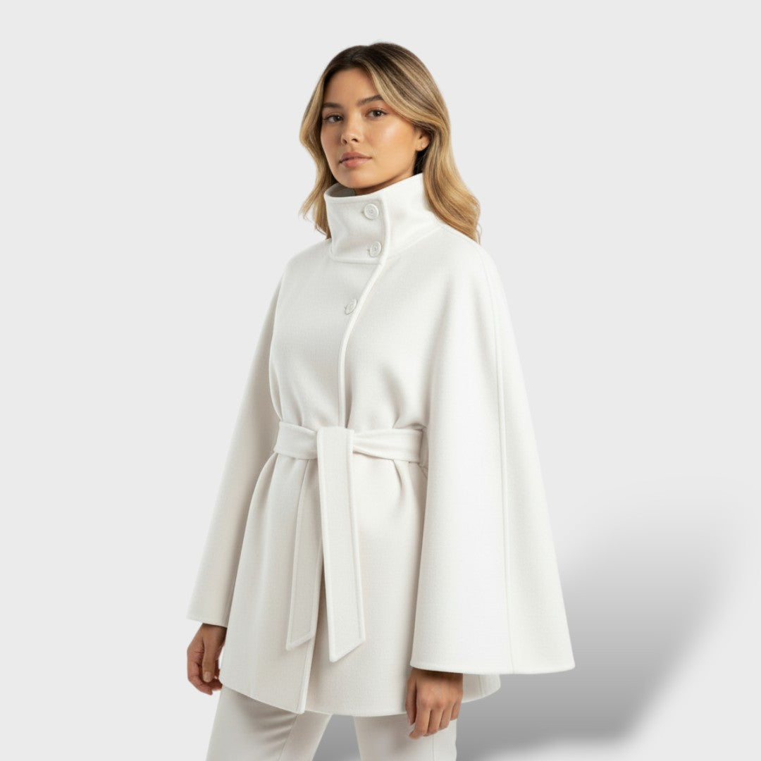 Abrigo largo de lana mujer elegante