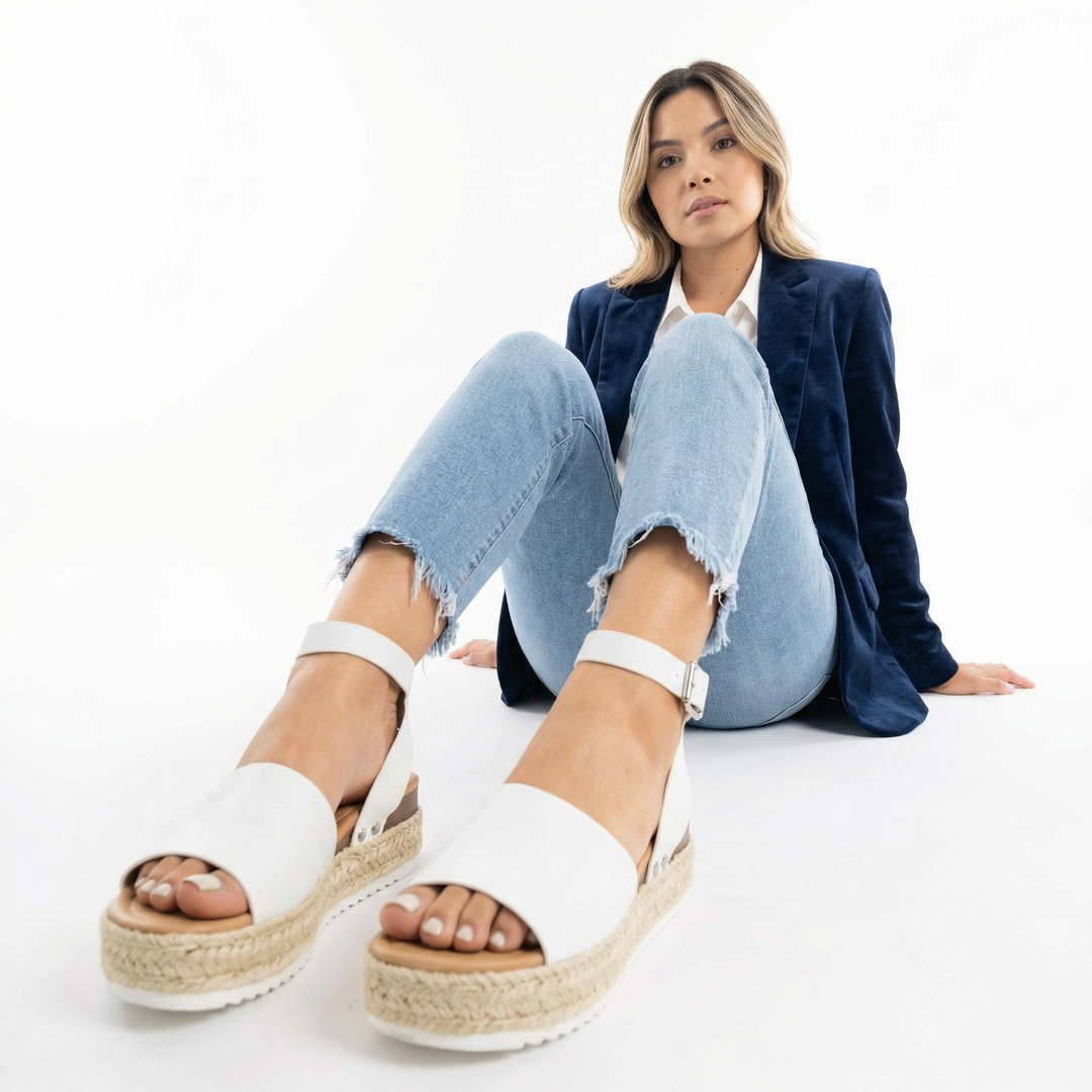 Sandalias de diseño elegante con plataforma alta
