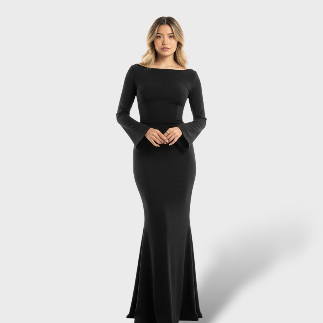 Vestido Maxi Elegante Manga Larga Mujer