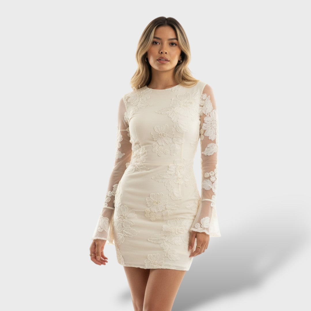 Vestido Mini Encaje Floral Elegante