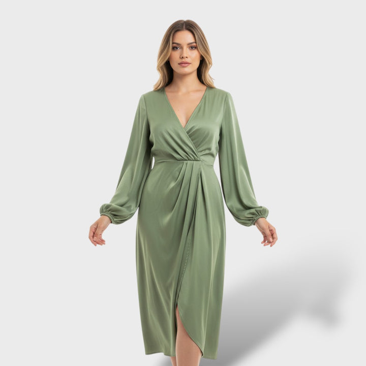 Vestido Elegante Manga Farol Mujer