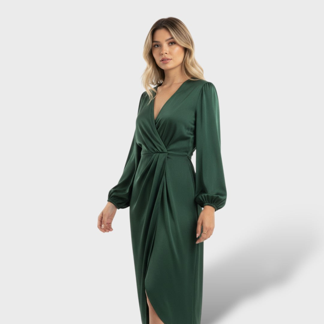 Vestido Elegante Manga Farol Mujer