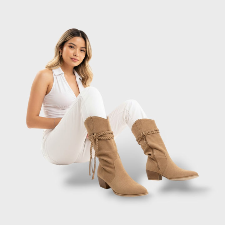 Botines Western Flecos Mujer