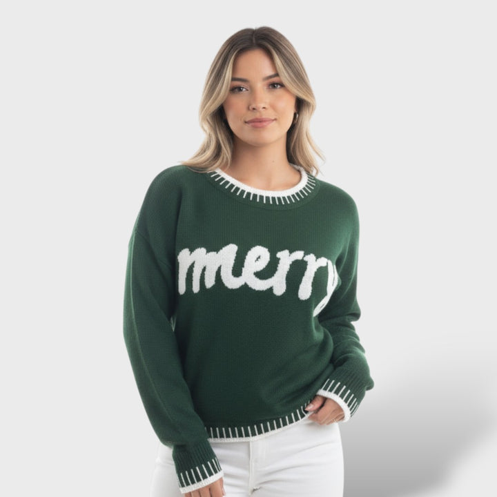 Suéter navideño mujer estampado cálido