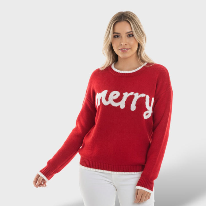 Suéter navideño mujer estampado cálido