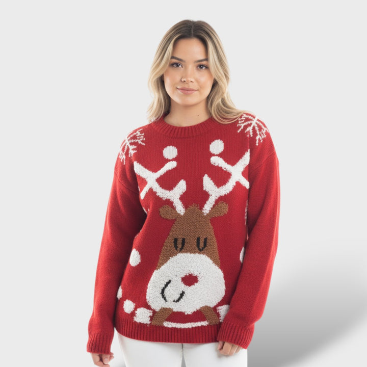 Suéter navideño mujer estampado festivo