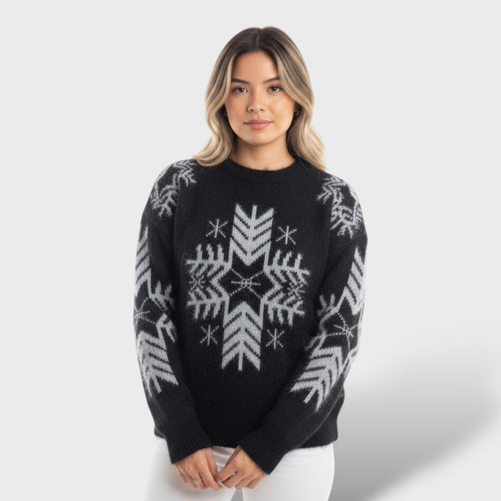 Suéter Navideño Mujer Copos de Nieve