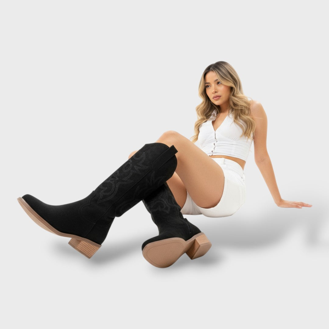 Botas Altas Western Mujer Puntera Fina