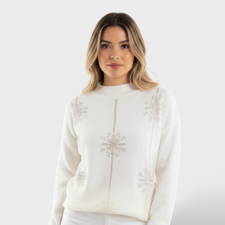 Suéter Navideño Rojo Cuello Alto Mujer