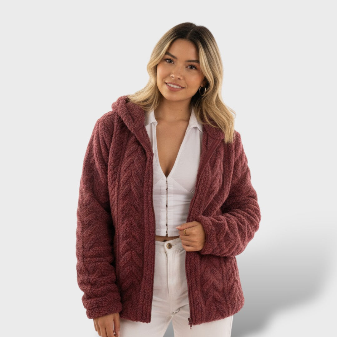 Chaqueta de Forro Polar con Cremallera y Cuello Alto